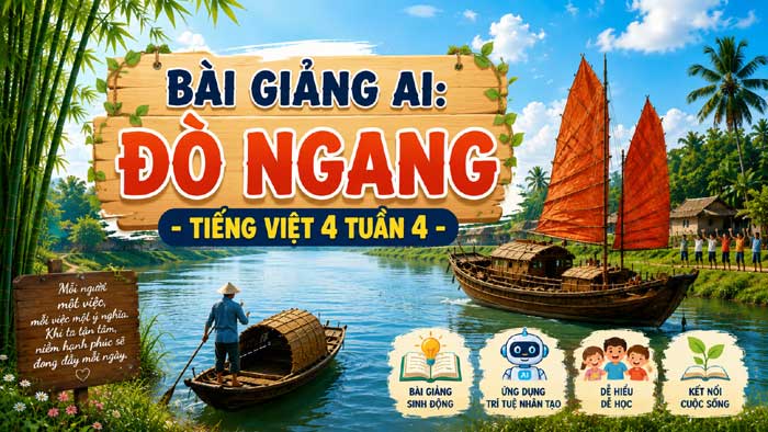 Bài giảng AI Đò ngang - Tiếng Việt 4 tuần 4: Khơi dậy giá trị của mọi công việc